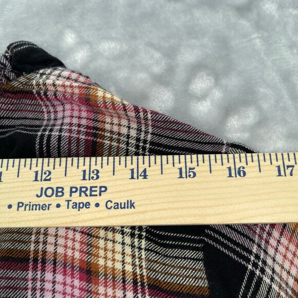 Cloth & Stone for Anthropologie Top Large Soft Flannel Plaid Ruffle Trim Charley - Picture 10 of 16